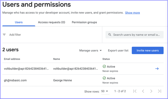 Users and Permissions